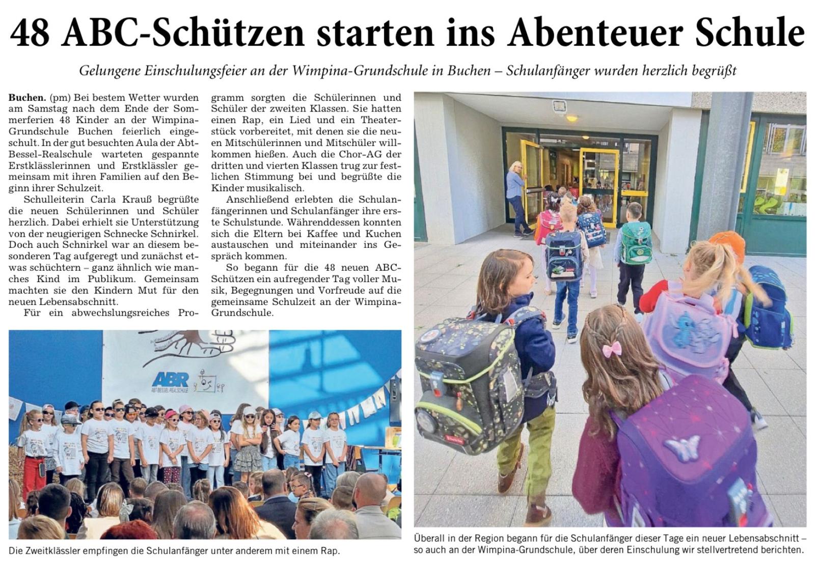 2027 01 Presseartikel Einschulung